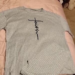 Gray Ribbed Women's Shorts Set